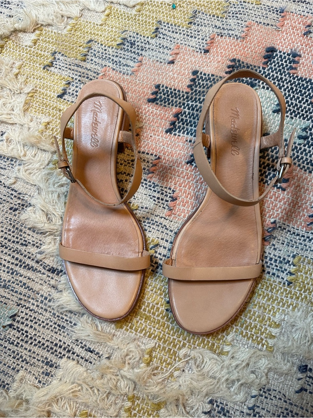 Madewell Nude Tan Leather Slingback Sandals, size 8